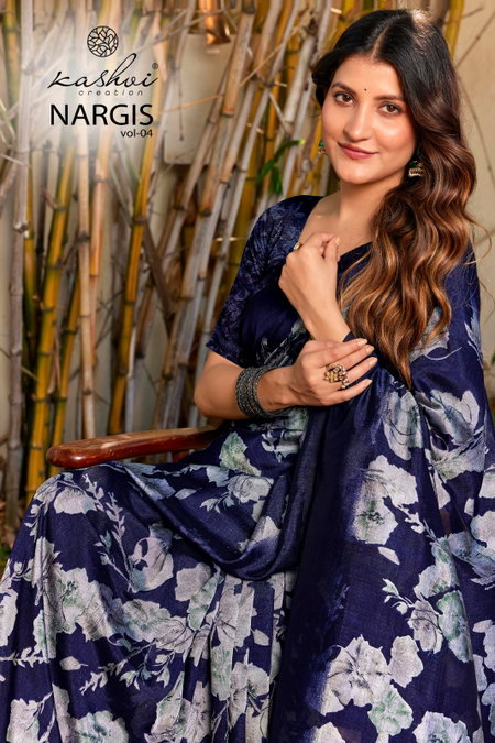 Nargis Vol 4 By Kashvi Black Vichitra Daily Wear Saree Exporters In India